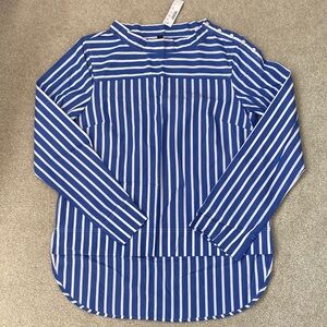 J. Crew Blue and White Striped Top. NWT. Size 8Tall.